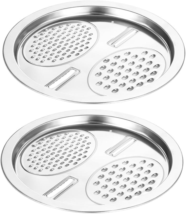 Mobestech 2Pcs Stainless Steel Rotary Kitchen Grater Vegetable Cheese Potato Shredder Slicer Dishwasher Safe - Image 1